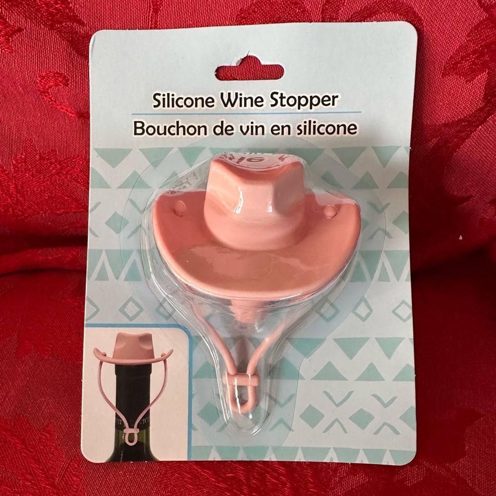 🌵 3/$15 Pink Girl Cowboy Hat Silicone Wine Stopper (see description)